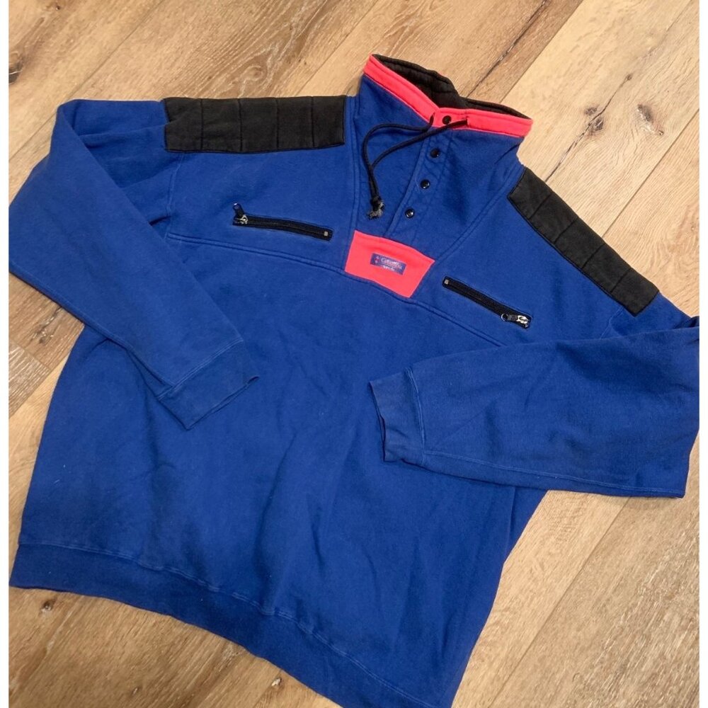 Vintage Columbia Sportswear Blue and Pink Sweatshirt